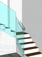 Ограждение лестницы из стекла